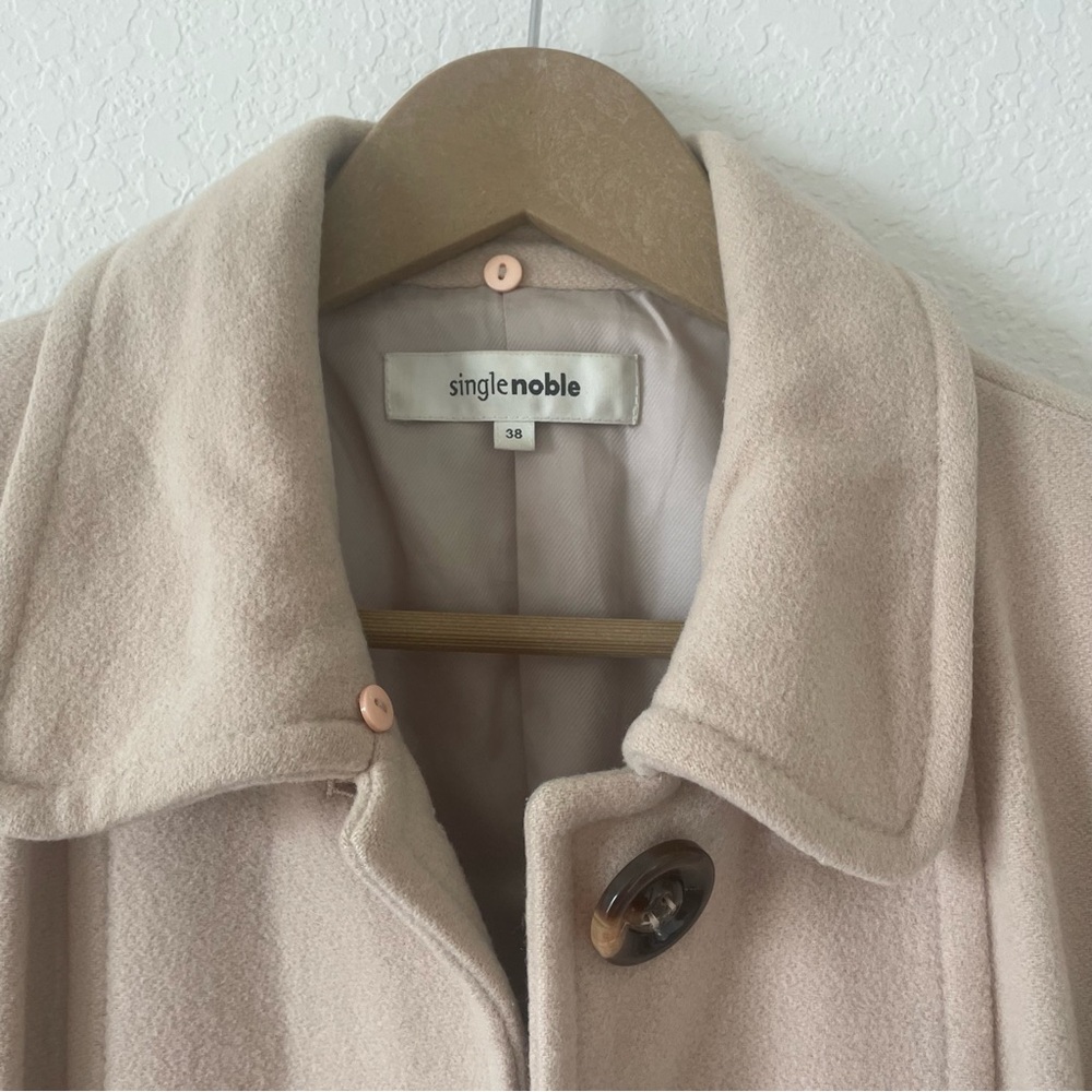 SingleNoble Tan Pea Coat (Wool and Cashmere blend) - Picture 2 of 8